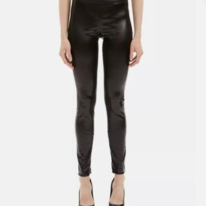 Theory High Gloss Skinny Faux Leather Legging in Mink Brown size 00
